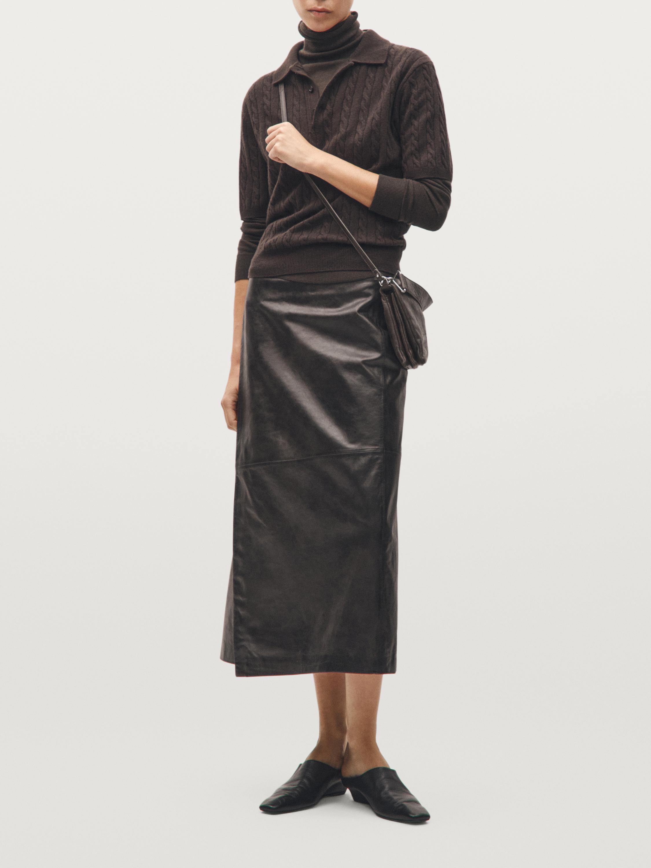 Petit sac compartimenté en cuir nappa